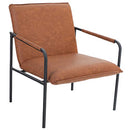 ALPHA HOME Accent Chair Sofa Chair Lounge Chair with Metal Leg for Home Office Study Living Room Vanity Bedroom,Brown