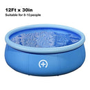 Pool for Backyard, Easy Set Outdoor Inflatable Round Above Ground Kids/Adults Swimming Pool (10ft x 30in)