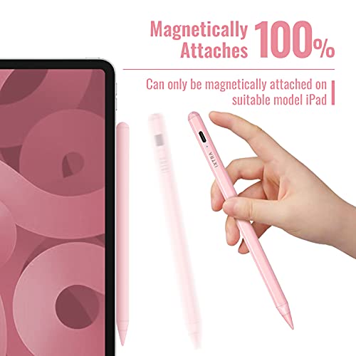 iXTRA Pink Stylus Pen for iPad with Palm Rejection Magnetic Active Pen for 2018-2023 Apple iPad Pro 11inch 12.9inch, iPad 6th 7th 8th 9th 10th, Min 6/5th, Air 3rd 4th 5th, Precise Drawing