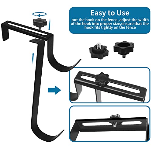 Zhitaoxun Adjustable Aluminum Pool Pole Hanger,Pool Fence Hooks for Pool Poles, 2pcs Swimming Pool Pole Hook,Heavy Duty Fence Hooks for Pool Hose Pool Skimmer Accessories