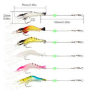 OriGlam 6pcs Saltwater Shrimp Fishing Lures, Fishing Shrimp Lures Luminous Silicone Soft Shrimp Bait for Freshwater Saltwater