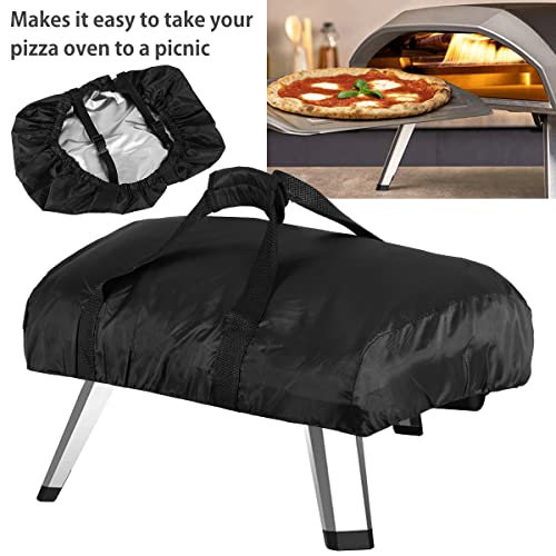 Pizza Oven Cover, Portable 420D Oxford Fabric Waterproof Heavy Duty Weather Resistant Outdoor Carry Cover Compatible with Ooni Koda 12/16 (S-16.1x24.8x6.3inch)