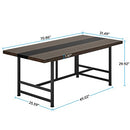 Tribesigns Dinning Table for 6 People, 70 inches Home & Kitchen Table, Wood Large Dinning Room Tableb with Metal Frame for Family Gathering or Party (Rectangular), W70.86 * D31.49 * H29.92 inches