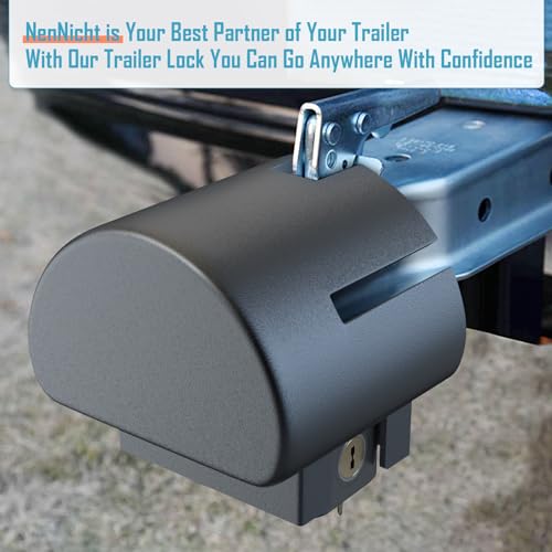 NenNicht Trailer Lock Fits 2" and 2-5/16"-Inch Couplers, Anti Theft Heavy-Duty Steel Trailer Hitch Locks, Camper Accessories for Travel Trailers Boats Trucks Rvs Coupler Lock