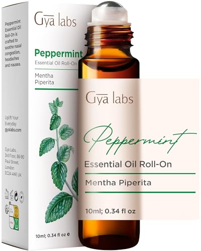 Gya Labs Peppermint Essential Oil Roll-On (10ml) - Sweet, Minty Scent