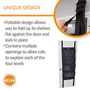 K&H PET PRODUCTS Hangin’ Cat Tree - Door Mounted Climber Cat Wall Perch Furniture Cat Hammock for Indoor, Hanging/Elevated Bed - 4 Story Gray 12 X 22 X 65 Inches