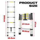Advwin Telescoping Ladder, 6.5 FT/2M Aluminum Portable Extension Folding Ladder, Multi-Purpose Compact Ladder 150KG Max Capacity