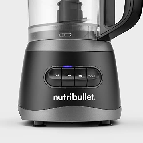 nutribullet Food Processor, Powerful 450w motor, 7 cup capacity, simplifies slicing, shredding, chopping, spiralizing, and more to make food prep a breeze, Includes 5 different stainless steel blades