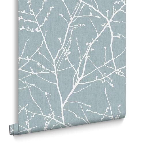Superfresco Easy Paste The Wall Innocence Duck Egg Metallic Wallpaper