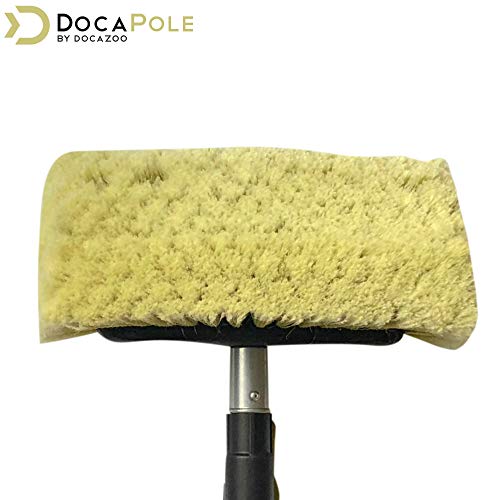 DocaPole 5-12' Soft Bristle Car Wash Brush & Extension Pole |11" Scrub Brush with 12 Foot Handle | Long-Reach Cleaning Brush and Deck Brush for Car, Truck, Boat, RV, House Siding, Floor, and More