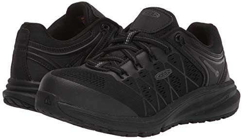 KEEN Utility Women’s Vista Energy Low Height Composite Toe Industrial Work Sneakers, Black/Raven, 9 2E (Wide) US