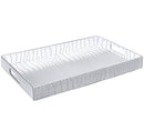 Beautiful Modern Elegant Silver 18x12 Rectangle Glossy Alligator Croc Decorative Ottoman Coffee Table Perfume Living Dining Room Kitchen Serving Tray with Handles by Home Trends for All Occassion's