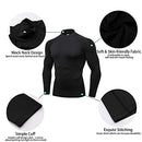 3 Pack Mens Mock Turtleneck Compression Shirts Long Sleeve Sun Protection Shirts Cooling Workout Gym Tops Undershirt, Blkgry+grey+white, Large