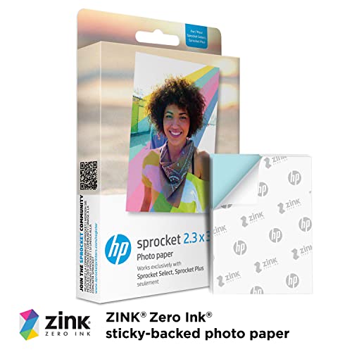 HP Sprocket Select Portable Instant Photo Printer for Android and iOS Devices (Eclipse) Starter Bundle