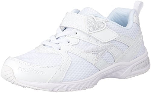 瞬足(シュンソク) Syunsoku Sneakers Kids Girls White School Shoes, Lightweight, 7.5-9.6 inches (19-24.5 cm), 2E LEJ 4270 7870, White/White_Old Color, 21.5 cm 2E