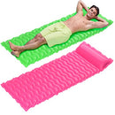 SEWANTA Wave Mats 90” X 34” [Set of 2]. Inflatable Pool Rafts for Adults - Pool Floats with Headrest - Inflatable Pool Lounger, (Color May Vary, Pink/Green/Yellow) Gift Set Bundled with 2 Duckie
