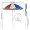 Yescom 6ft Rainbow Beach Umbrella UV Protection Sunshade with Tilt Sand Anchor Carry Bag Outdoor Camping Chair Parasol