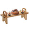 ZENFUN Acacia Wooden Board on Stand, Detachable Raised Serving Tray Cheese Platter Countertop Shelf Organizer for Charcuterie, Home Decor, Outdoor Picnic, Double-Handle, 16.5 x 5.5 x 6.7 inches