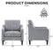 VINGLI Mid Century Modern Accent Chair,Light Grey Fabric Chairs for Living Room Upholstered Armchair with Scooped Arms for Bedroom,Apartment,Studio,Office,Waiting Room