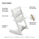 Tripp Trapp Chair from Stokke, White - Adjustable, Convertible Chair for Toddlers, Children & Adults - Convenient, Comfortable & Ergonomic - Classic Design