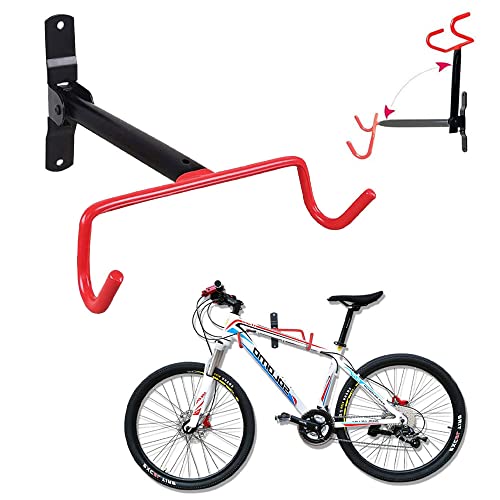 Bike Wall Mount Bike Hanger Foldable Bicycle Storage Horizontal Bike Rack Bike Hook for Garage Indoor Shed with Screws