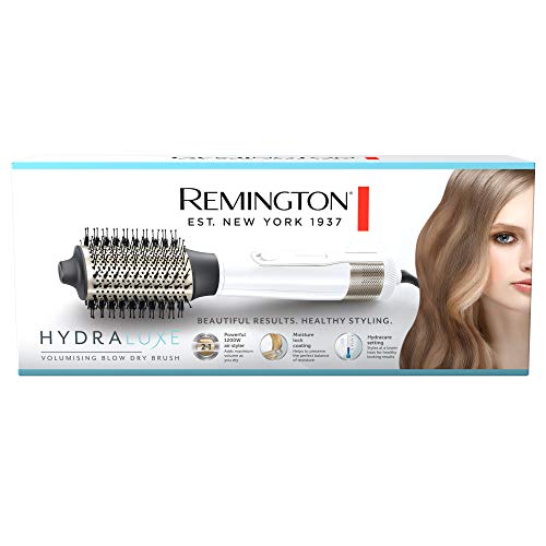 Remington Hydraluxe Volumising Blow Dry Brush, AS8901AU, 1200W, 2-In-1 Hair Dryer and Volumiser, Hot Air Brush, Moisture Lock Ceramic-Coated Oval Barrel, 3 Heat & 2 Speed Settings, White