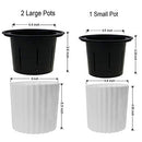 MUZHI Orchid Pot with Net and Holes, Round Self Watering Planter Pot for Indoor Plants and Flowers 3 Sets White