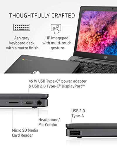 HP Chromebook 11-inch Laptop - MediaTek - MT8183 - 4 GB RAM - 32 GB eMMC Storage - 11.6-inch HD Display - with Chrome OS™ - (11a-na0010nr, 2020 model)