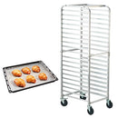 VEVOR Bun Pan Rack, 20-Tier Commercial Bakery Racks with Brake Wheels, Aluminum Racking Trolley Storage for Half & Full Sheet, Speed Rack for Kitchen Home, Bread Baking Equipment, 660x517x1767 mm