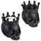 SUMNACON Resin Candle Holder for Table Home Decoration Candle Holder Candle Holder Skull Shape Decor for Christmas All Saints(Black)