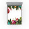 Ambesonne Christmas Fitted Sheet, Happy New Year Greeting Celebrations with Holly Garland Design, Soft Decorative Fabric Bedding All-Round Elastic Pocket, Queen Size, Maroon Green
