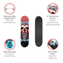 Xootz Kids Skateboard, Double Kick Trick Skate Board with Maple Deck, for Boys & Girls, Multiple Designs, 31 inch