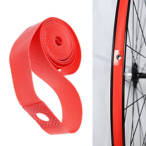 ZYAMY 2pcs Antipuncture Bicycle Tire Linner Tires Protector Rim Strap Inner Tube Rim Tape for 26inch x 18mm MTB Mountain Bike Road Bicycle Folding Tire, Red