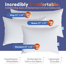 100% Luxury Down Pillows Standard Size Pack of 1 - Family Made in New York - Breathable Bed Pillows for Sleeping - For Stomach and Back Sleepers – 800 FP Soft, High Softness and High Loft