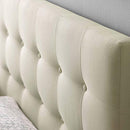 (Queen, Ivory Fabric) - Modway Emily Upholstered Tufted Button Fabric Queen Size Headboard in Ivory