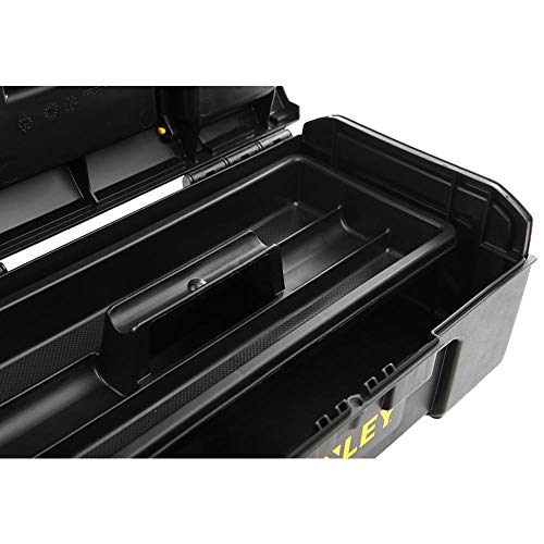 STANLEY DIY Toolbox Storage with 1 Touch Latch, 2 Lid Organisers for Small Parts, 16 Inch, 1-79-216