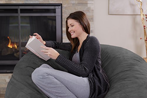 Chill Sack Bean Bag Chair: Giant 5' Memory Foam Furniture Bean Bag - Big Sofa with Soft Micro Fiber Cover - Charcoal