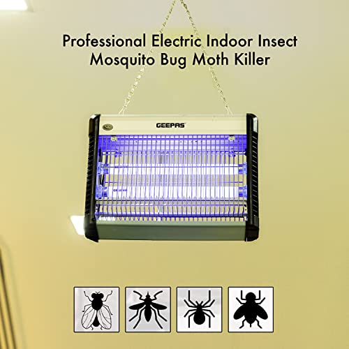 Geepas Fly and Insect Killer | Powerful Fly Zapper 16W UV Light | Electric Indoor Bug Zapper Insect Killer Fly Trapper Fly Swatter | Zap Kill Catch Trap Flying Insects Mosquito Wasp, 80 Feet