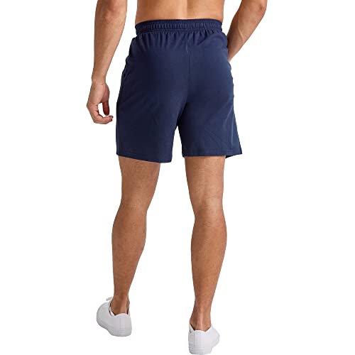 Hanes Men's Originals Cotton Pockets, Pull-on Jersey Gym Shorts, 7", Athletic Navy, X-Large