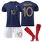 22-23 Mbappe # 10 Soccer Jersey Kids/Adults Jersey | Football Training Jersey Fans Jersey | Soccer Shirt + Shorts + Socks Jersey Kit | All Number 10 Jerseys for Mbappe @6