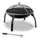 Grillz 26" Outdoor Metal Fire pit Backyard Patio Garden Square Stove Fire Pit With Poker