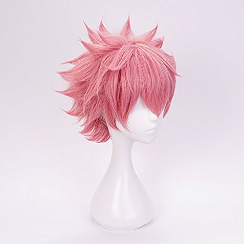 Ani·Lnc Anime Cosplay Wig Women Girls' Short Pink Hair Synthetic Wigs with free Cap