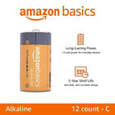 Amazon Basics 12 Pack C Cell All-Purpose Alkaline Batteries, 5-Year Shelf Life, Easy to Open Value Pack