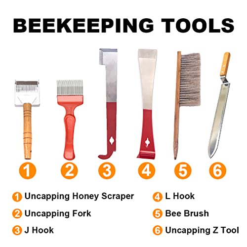 Honey Lake Beekeeping Supplies Bee Smoker Starter Kit, 16 Pcs Bee Keeping Starter Kit Bee Keeping Supplies-All for Beekeepers Including Different Kinds of Beekeeping Tools