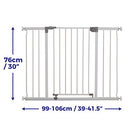 Dreambaby Liberty Extra-Wide Baby Safety Gate - with Smart Stay-Open Feature - Fits Openings 99-105.5cm Wide & 76cm Tall - White - Model F867