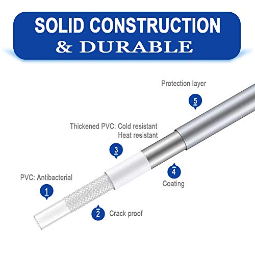 Shower Hose 2m/79 inch, Long Replacement Handheld Flexible PVC Shower Hose, Standard G 1/2 Connection, Anti-Kink (2m)