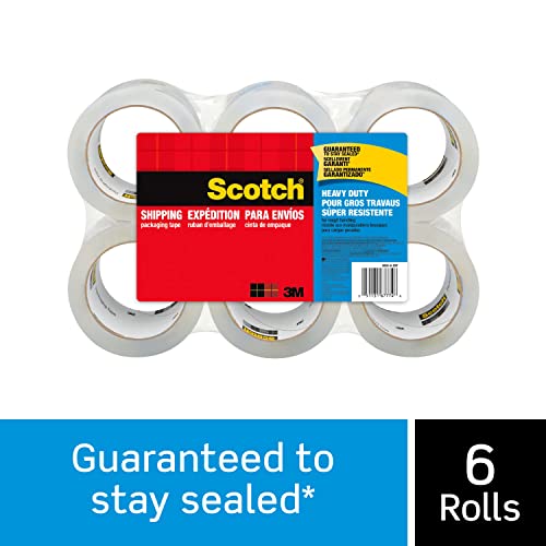 Scotch Heavy Duty Shipping Packaging Tape 48mm x 50m 2350-6 (Pack of 6)