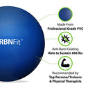 URBNFit Small Exercise Ball - 9-inch Mini Pilates Ball with Fitness Guide for Yoga, Barre, Physical Therapy, Stretching & Core Stability Workout- Blue