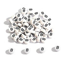 1339 Pieces 4x7mm White Round Acrylic Alphabet Letter Bead A-Z Beads with Crystal Elastic String，Loop Clasps，Plastic Storage Box and Lobster Clasps for Jewelry Making Bracelets Necklaces Key Chains