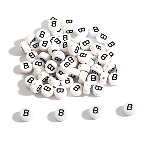 1339 Pieces 4x7mm White Round Acrylic Alphabet Letter Bead A-Z Beads with Crystal Elastic String，Loop Clasps，Plastic Storage Box and Lobster Clasps for Jewelry Making Bracelets Necklaces Key Chains